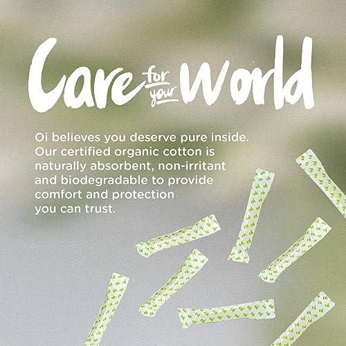 Oi 100% Certified Organic Cotton Tampons, Regular Absorbency, 32 Count | Unscented, Toxin, Chlorine And Chemical Free | Recyclable Applicator #TOP5