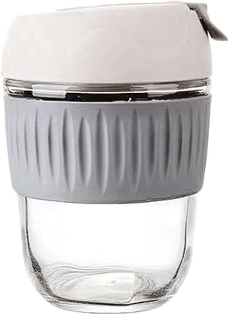 INLIMA Drinking Glasses Transparent Glass Coffee Cup Milk Whiskey Tea Beer Double Heat Resistant Wine Mug Drinkware Tumbler Cups (Color : Grey-350ml)