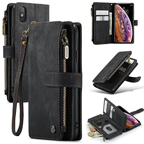 Étui en cuir PU de protection pour iPhone X/XS avec finitions premium