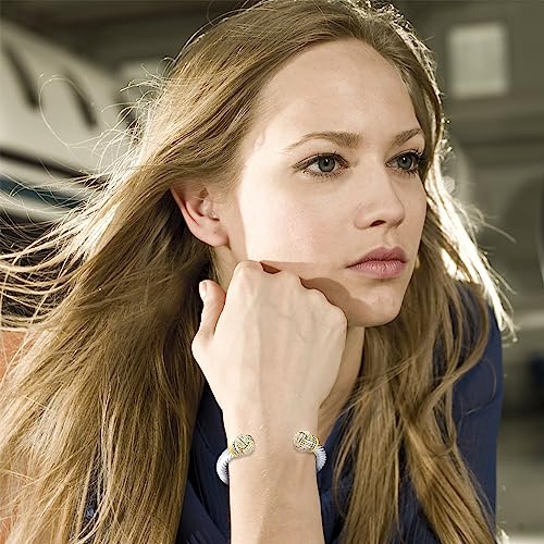 UNY JEWEL Jewelry Make a Statement with Our Two Tone Twisted Cable Wire Ball Weave Cuff Bangle Makes a Thoughtful and Stylish Gift4