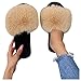Dasongff Chaussons Duveteux Fourrure Femme Confort Peluche Claquette Bout Ouvert Pantoufles avec Support de Voûte Plantaire Tapis de Yoga Fourré Sandales pour Intérieur Extérieur