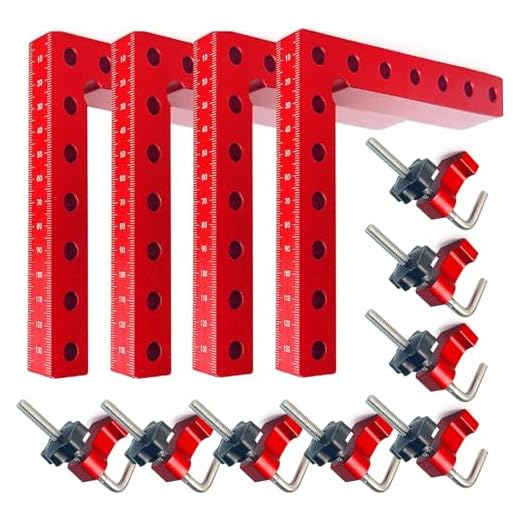 TRAVEANT Corner Clamps for Woodworking, 90 Degree Clamp, Corner Clamp, Right Angle Clamp Woodworking Tools 5.5"*5.5" Aluminum Positioning, Wood Working Tools and Equipment, Clamping Squares (4)