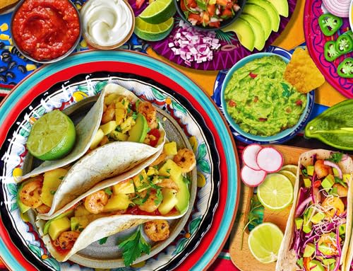 Springbok Taco Table 1000 Piece Jigsaw Puzzle for Adults - Cinco de Mayo Taco Party Theme Great for Game Nights - Finished Size of 30" x 24"