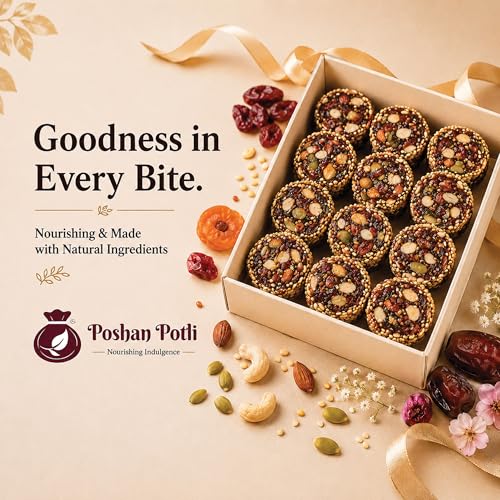 Image of POSHAN POTLI Anjeer and Date Bites 250 gm | Fig Nuts Bites Packed with Nuts and Seeds | Rich in Protein and Energy Naturally Sweet in Fresh | Diabetic-friendly and Healthy Snack