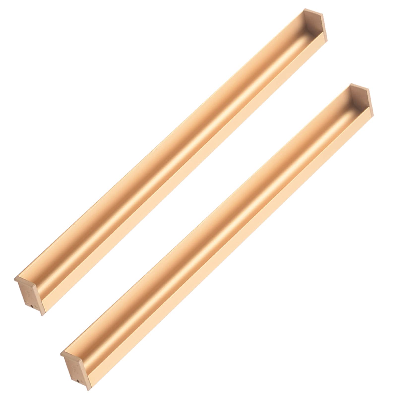 Uchwyty do szafek, 2 szt., kwadratowe aluminiowe gałki do szuflady, uchwyty drzwi przesuwnych, złote, ze śrubami i dźwigniami(Total Length 600Mm)