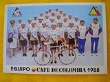  Antigua Postal Publicidad - Old Advertising Postcard : VOLTA CICLISTA A CATALUÑA 1988 Equipo Café Colombia
