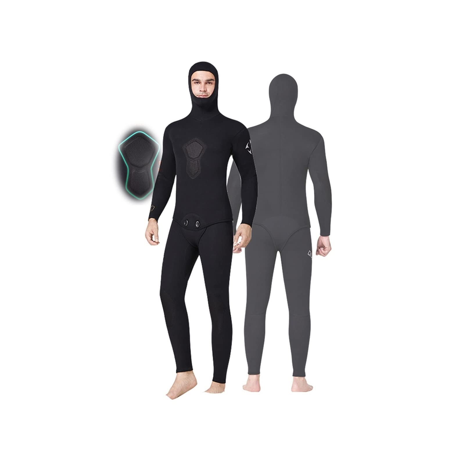 Muta Da Snorkeling Calda Muta Da Sub 5MM Mute A Maniche Lunghe Con Cappuccio In 2 Pezzi for Gli Sport Acquatici Come Le Immersioni Subacquee, La Pesca
