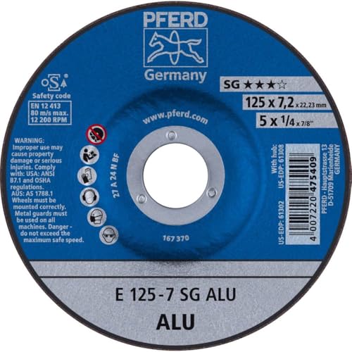 Pferd E1257A24NSGALU Disque à ébarber A24NSG, Multicolore, 125 x 7,2 mm