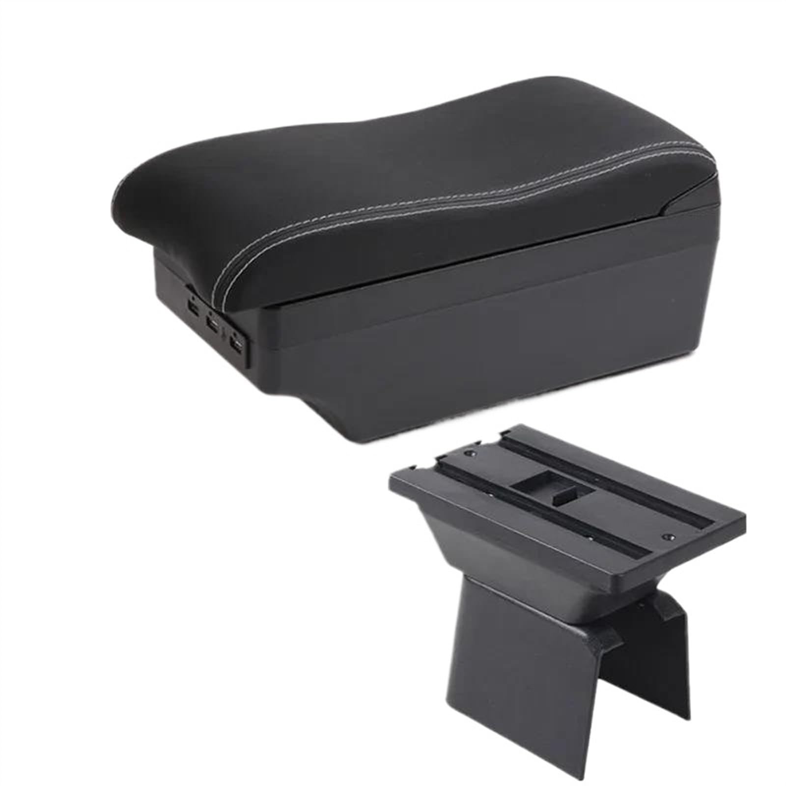 DYDGUTUFB For Ford For Fusion 2002-2012 For Ford For Fiesta Mk5 2002-2008 Car Armrest Box Center Storage Box With USB (C3 white line 7USB)