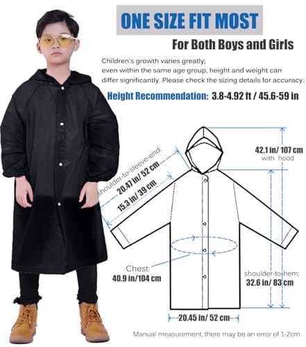 Kids Rain Jacket, 2 Pack Rain Ponchos for Kids - Reusable Raincoats for Boys and Girls Waterproof Outdoor Rain Gear2