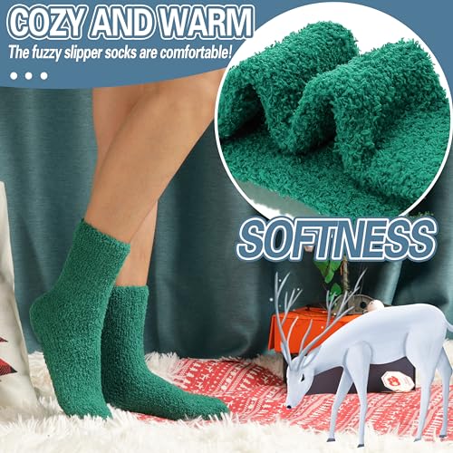 Image of EBMORE Fuzzy Socks Warm Winter Slipper Fluffy Sleep Cozy Comfy Cabin Socks for Mens Womens