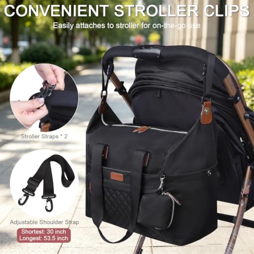 Image of Pritent Diaper Bag - Baby Diaper Bag Waterproof Large Maternity Travel Baby Bag for Mom and Dad