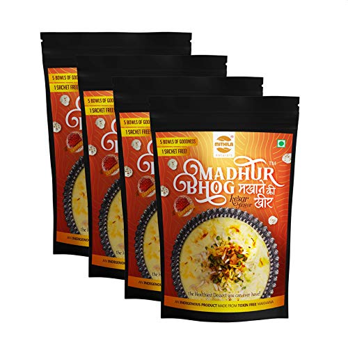 Mithila Madhur Bhog Makhana Kheer Instant Ready Mix | Kesar Flavor | Tasty & Healthy | Low Sweet Dish & Dessert | Vrat Food