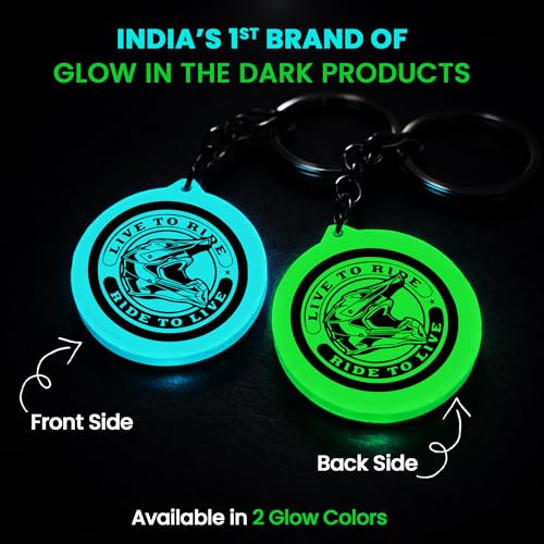 Image of Mi Glow Store Glow in Dark Keychain for Bike Men | Gift for Man | Bike Accessories | Charges in Light Glows in Dark | Key chain for Bike