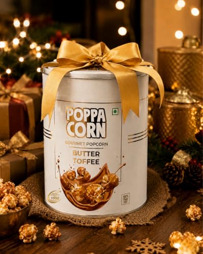 Image of POPPACORN Gourmet Popcorn, Tin Pack (130g, Butter Toffee)