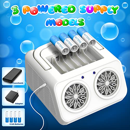 Beefunni Bubble Machine Automatic Bubble Blower, 26 Wands 15,000+ Bubbles/Min Bubble Machine For Kids & Toddlers, Bubble Maker Plug-In Or Batteries Bubble Toy For Outdoor Birthday Party, White #TOP4