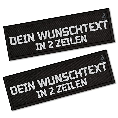 P24S 2 Stücke personalisiertes, benutzerdefinierter Klettsticker mit zwei Textzeilen und Klettverschluss (Groß)