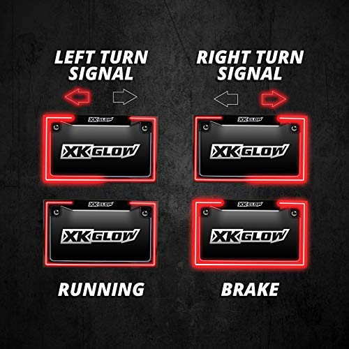 Xkglow-Xk034018 Motorcycle Led License Plate Frame With Running Turn And Brake - Black #TOP2