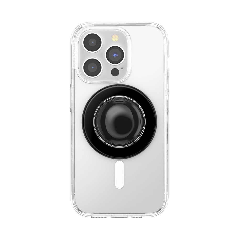 PopSockets uchwyt do telefonu MagSafe z podpórką, stojak magnetyczny, wymienna góra, bezpieczne trzymanie etui MagSafe, uchwyt na telefon i tablet - czarny bonbonowy