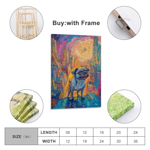 Impression sur toile carlin tableau décoration murale maison