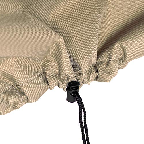 BALI OUTDOORS 23 Inch Round Fire Pit Cover, Column Cover Waterproof Heavy Duty Weather Resistant PVC Oxford Fabric Cover, Brown