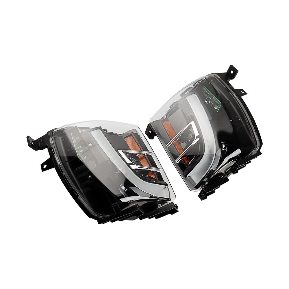 Anzios Driver Passenger Sides COB LED DRL Foglight Turn Signal Daytime Running Lights Assembly Replacement for 2016-2021 Tesla Model X 1034327-00-C 1034326-00-C Front Bumper