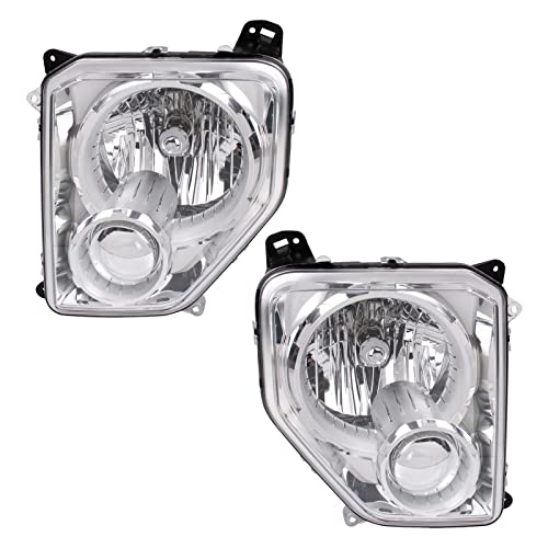 Image of TRQ Headlight Assembly Set CH2502234 CH2503234 Compatible with 2008-2012 Jeep Liberty
