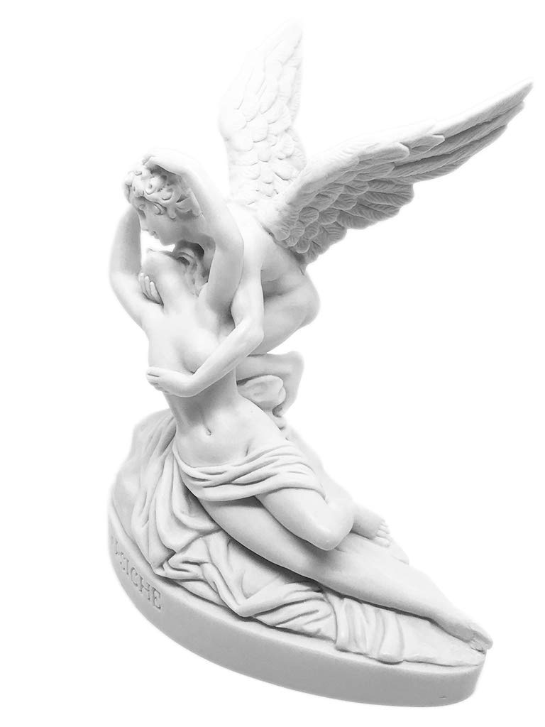 Busto Statua Design: Amore e Psiche (bianca) - Riproduzione busto, scultura in marmo e resina - circa 13 cm, 350 gr. - Prodotto Made in Italy - Idea Regalo Casa
