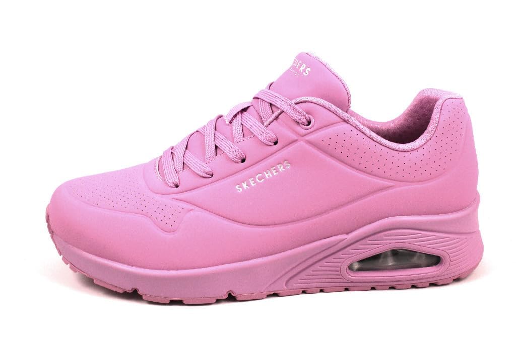 Skechers Women's Uno Stand On Air Trainers, Pink Durabuck Mesh, 4.5 UK
