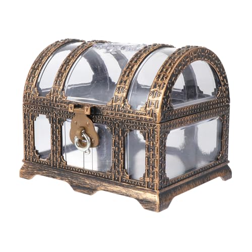 LABRIMP 海賊テーマパーティー用プラスチック製透明宝箱 用小物収納ボックス おもちゃや宝入れに 環境に優しい軽量素材 ハロウィンや誕生