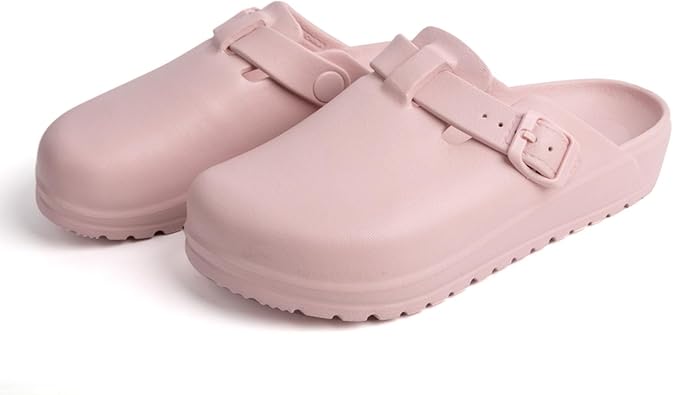 SECHRITE Womens Work Clogs Arch Support Slip-On Mules Slip Resistant Garden Nurse Chef Kitchen Shoes Cushioned Printed Sandals Slippers