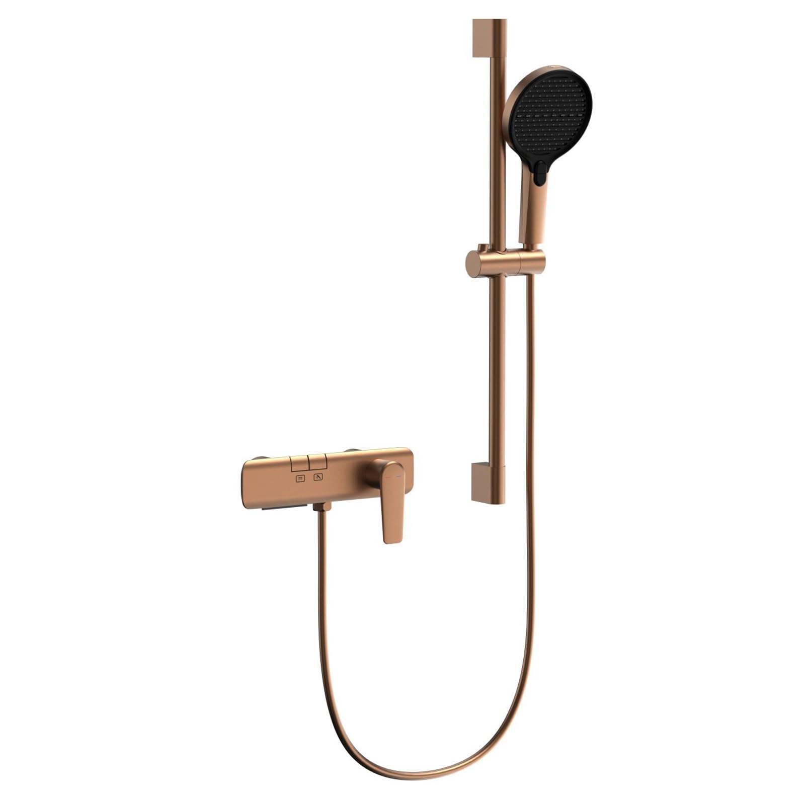 JYBNBBE Wall Mounted Bath Mixer Tap with Shower Attachment Waterfall 3 Function Sprayer Hot and Cold Brass Bath Mixer Taps with Shower Wall Mounted Brushed (Brushed Rose Gold A)