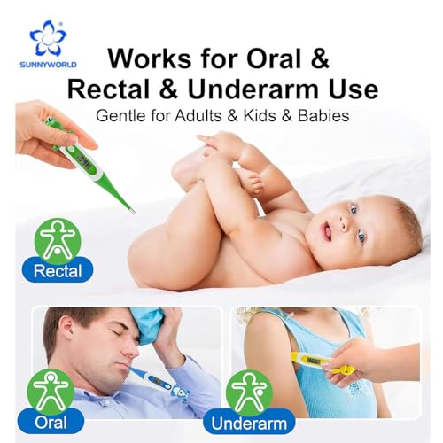 Image of Digital Oral Thermometer Suitable for Children and Adults,High Accuracy Fast Measurement for Oral,Rectal,Underarm,Easy to Maintain Cleanliness and Hygiene,Soft Silicone,Frog