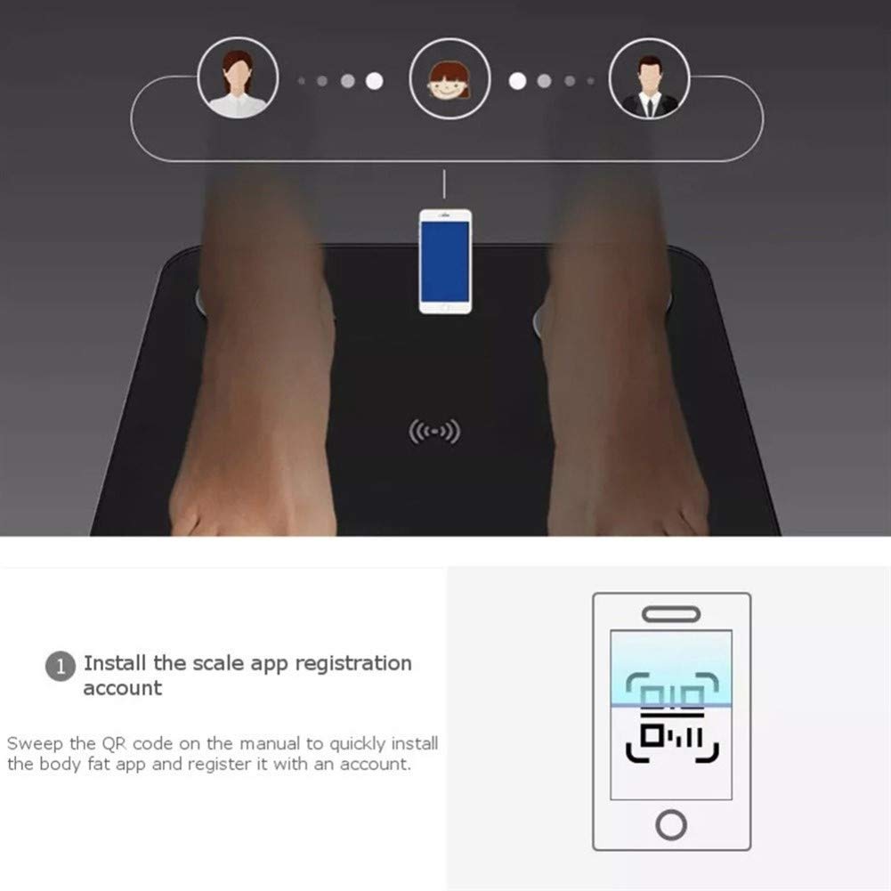 Balance de salle de bain professionnelle à affichage numérique Smart Scale Bluetooth, adaptée aux balances de salle de bain domestiques durables (couleur : blanc (USB)) (rose (pas de batterie))