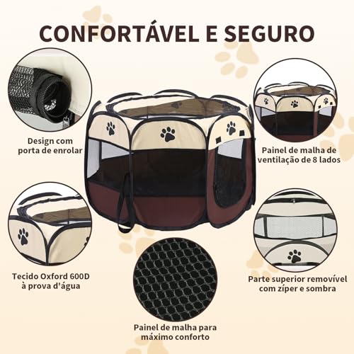 Cercadinho para Cachorros, Cercadinho Pet, Cercado Pet, Casinha para Cães e Gatos, Portátil e Dobráv