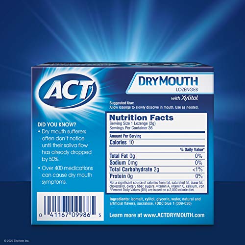 image for ACT Dry Mouth Lozenges Soothing Mint 36 Count Soothing Mint Flavored L