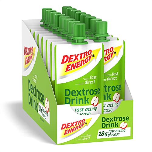 Dextro Energy Dextrose Drink, Apple, Liquid Glucose, Alternative to Glucose Tablets, 50ml Pack of 16
