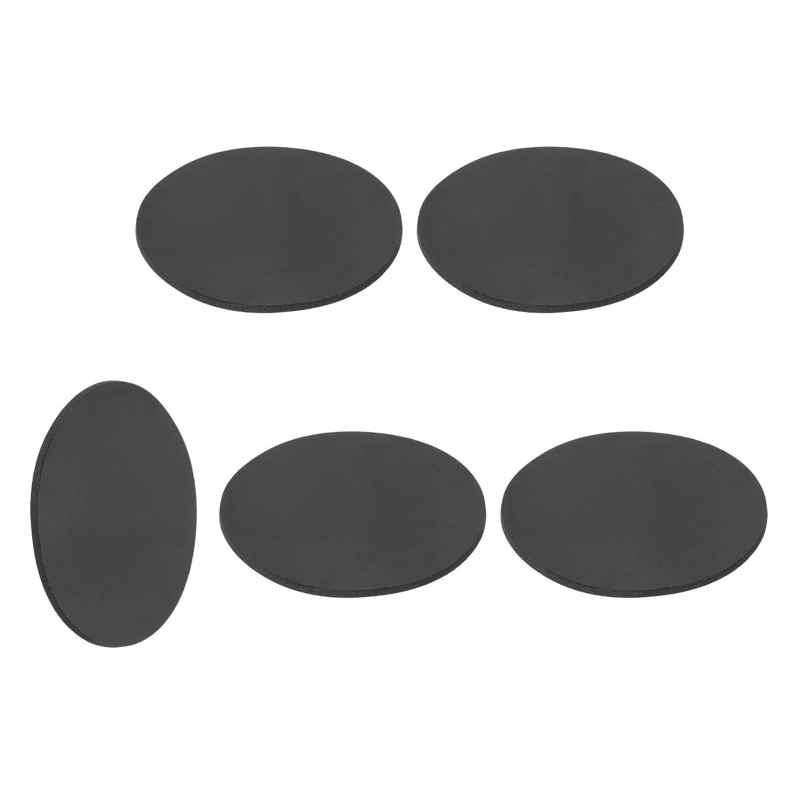 sourcing map 5Pcs Rubber Solid Discs Washers, 80mm OD x 2mm Thick Anti Slip Bumper Pads Non-Adhesive Rubber Spacers Flat Round Gasket Pad for Furniture Appliances DIY Craft, Black — image 1