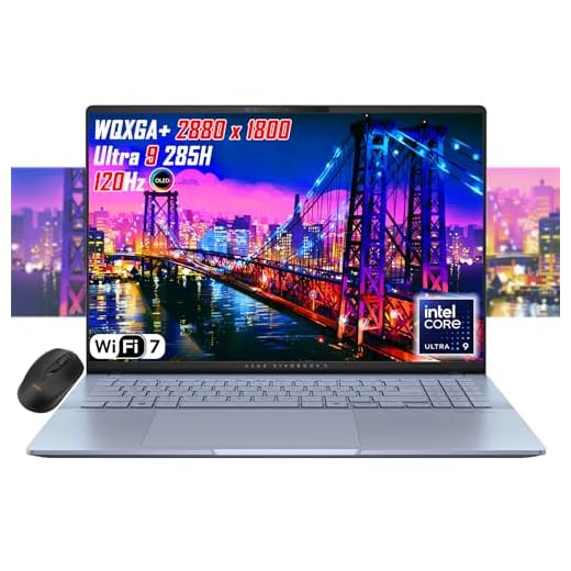 ASUS Vivobook 16 polegadas OLED WQXGA+ (2880 x 1800) Slim Laptop, Intel Core Ultra9 285H, Wi-Fi 7, RGB Backlit KB, 2X Thunderbolt 4, FHD Webcam, win11, mouse sem fio (32 GB RAM | SSD de 2 TB)