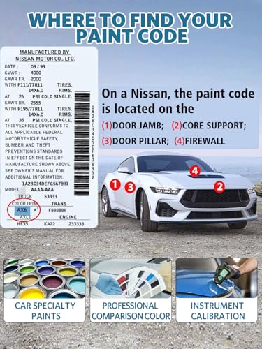 Image of EBB Monarch Orange Metallic Touch Up Paint for Nissan, Exact Color Match Car Paint Scratch Repair Remover Pen Kit Quick & Easy Fix Vehicle Chips and Automotive Nicks Scuff
