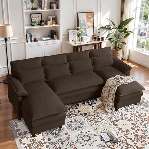 Enobala Comfy Cloud Couch Sectional Sofa with Lumbar...