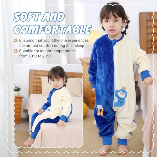 Image of MICHLEY Baby Sleeping Bag Sack Flannel Wearable Blankets Pajamas 1-6Years | Flannel,Unisex Pajamas, Long Sleeve,Zipper, For Autumn Winter,Suitable Girls And Boys,Warm & Breathable