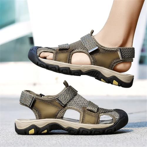 Men’S Casual Soft Sandals Breathable Mesh Beach Shoes Non-Slip Outdoor Classic Roman Style Ankle-Wrap Sneakers4