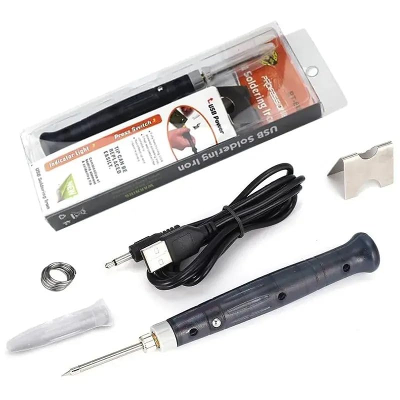 Image of BABATOOLS 8W USB Portable Soldering Iron With Stand Replaceable Long Life Tip + T H7R6