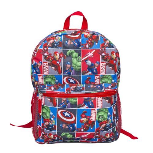 Mochila Disney Stitch Girls de 40,6 cm – Compartimento principal com zíper, bolso frontal, bolsos laterais de malha e alças ajustáveis nos ombros, Vingadores - Todo, Mochilas tradicionais