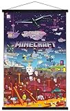 Trends International Minecraft - World Beyond Wall Poster, 22.375' x 34', Print and Black Hanger Bundle