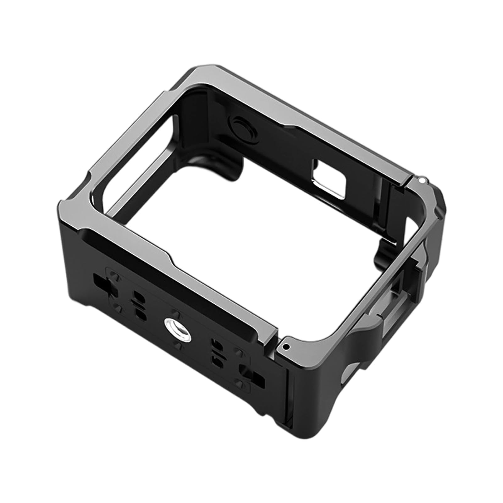 Supporto multifunzionale in alluminio per fotocamere indossabili con doppio supporto per accessori 1/4 filettatura treppiede Doppia gabbia per fotocamera con attacco a scarpa fredda