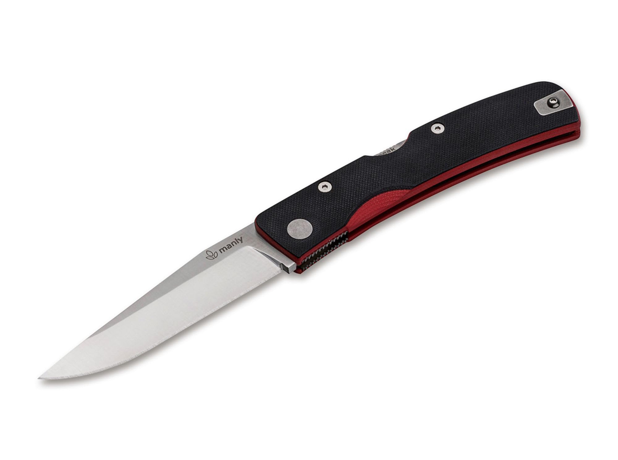 Manly Unisex – Peak CPM-S-90V Red Two Hand scyzoryk, czarny, 22 cm