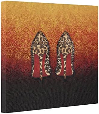 Yolana RED Bottoms Shoes high Heels in Leopard Abstract Art Canvas Red Bottoms Photo Printed On Canvas
