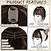 Amchoice Hair Toppers for Women Real Human Hair, Bangs Hair Clip 360° 3D Cover Bangs, Human Hair Toppers for Women Daily(Medium Brown, 3D Wispy Bangss (5 * 9))